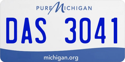 MI license plate DAS3041