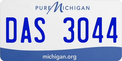 MI license plate DAS3044