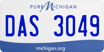 MI license plate DAS3049