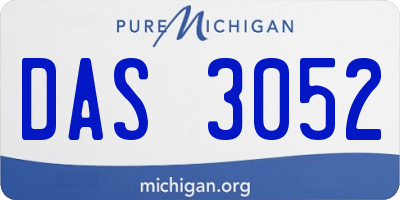 MI license plate DAS3052
