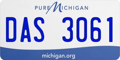 MI license plate DAS3061