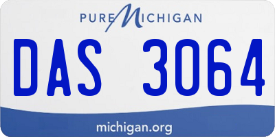 MI license plate DAS3064