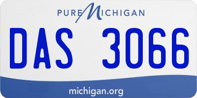 MI license plate DAS3066