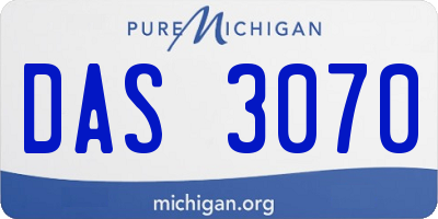 MI license plate DAS3070