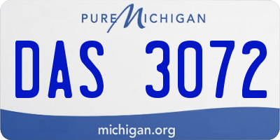 MI license plate DAS3072