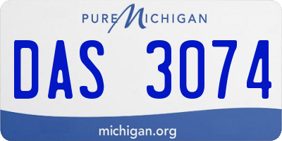 MI license plate DAS3074