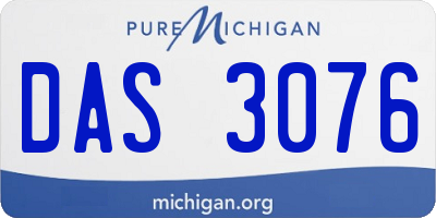 MI license plate DAS3076