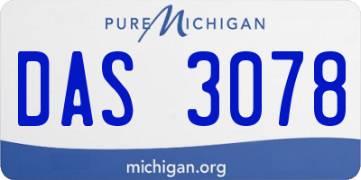 MI license plate DAS3078