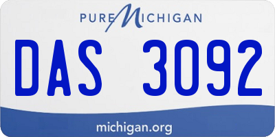 MI license plate DAS3092