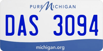 MI license plate DAS3094