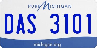 MI license plate DAS3101