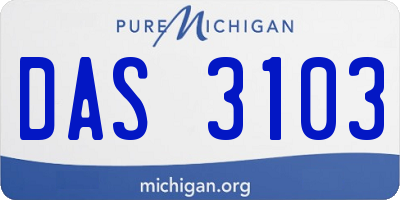 MI license plate DAS3103
