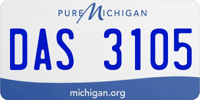 MI license plate DAS3105