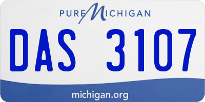 MI license plate DAS3107