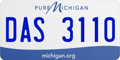 MI license plate DAS3110