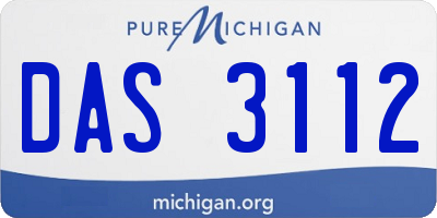 MI license plate DAS3112