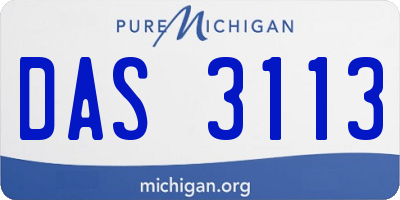 MI license plate DAS3113