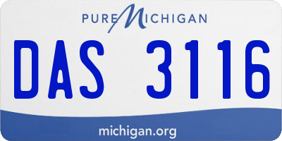 MI license plate DAS3116