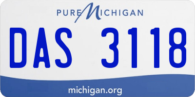 MI license plate DAS3118