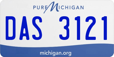 MI license plate DAS3121