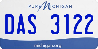 MI license plate DAS3122