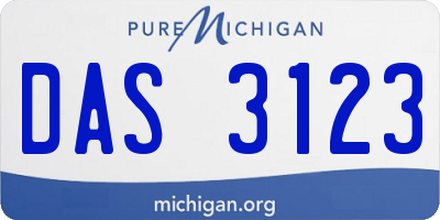 MI license plate DAS3123