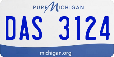 MI license plate DAS3124