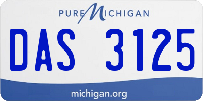 MI license plate DAS3125
