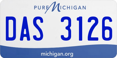 MI license plate DAS3126