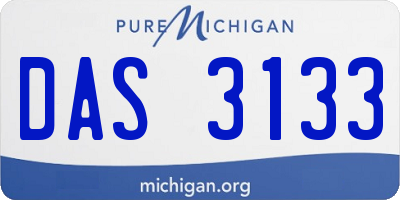 MI license plate DAS3133