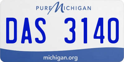 MI license plate DAS3140