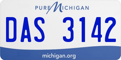 MI license plate DAS3142