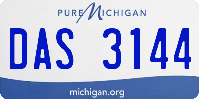 MI license plate DAS3144
