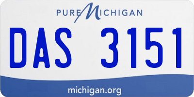 MI license plate DAS3151