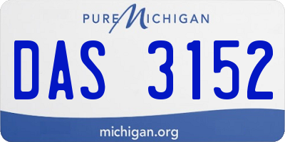 MI license plate DAS3152