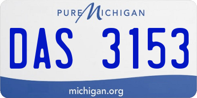 MI license plate DAS3153