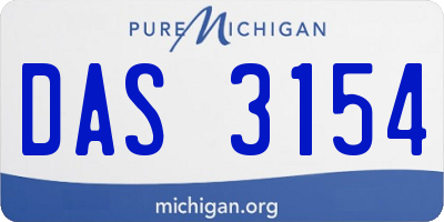 MI license plate DAS3154
