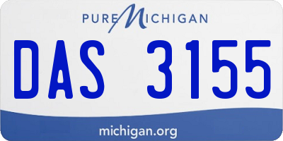 MI license plate DAS3155