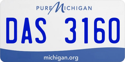 MI license plate DAS3160