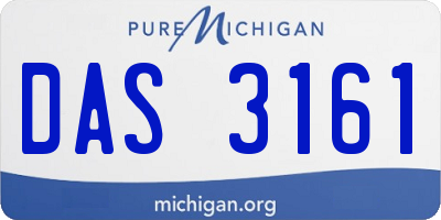 MI license plate DAS3161