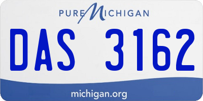 MI license plate DAS3162