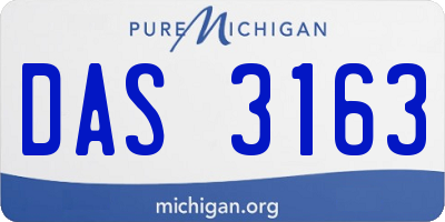 MI license plate DAS3163