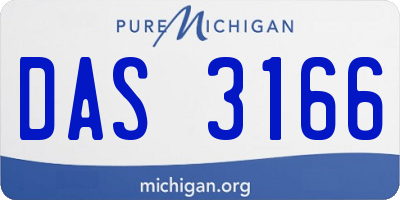MI license plate DAS3166