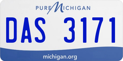 MI license plate DAS3171