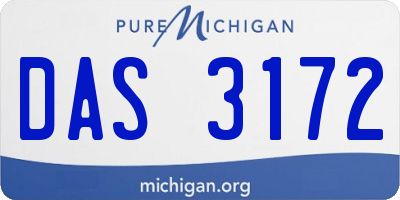 MI license plate DAS3172