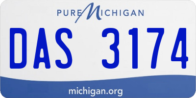 MI license plate DAS3174
