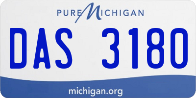 MI license plate DAS3180