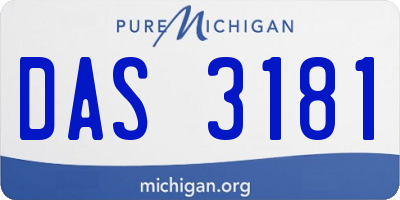 MI license plate DAS3181