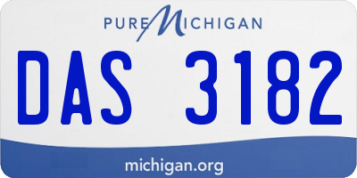MI license plate DAS3182