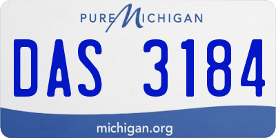 MI license plate DAS3184
